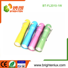 Factory Bulk Colorful Promotional Aluminium Cheap Small 1w mini led Flashlight Torch for Children